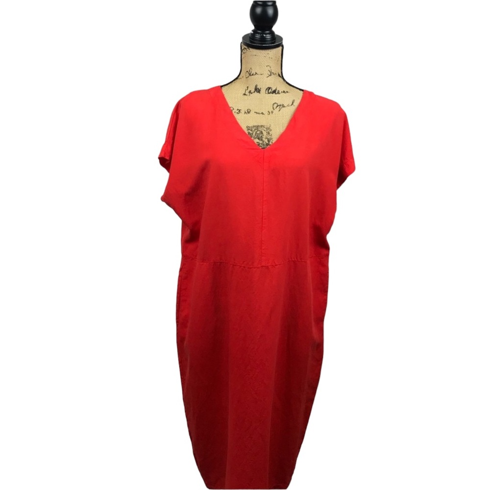 ISCHIKO Red-Orange Linen Dress Germany